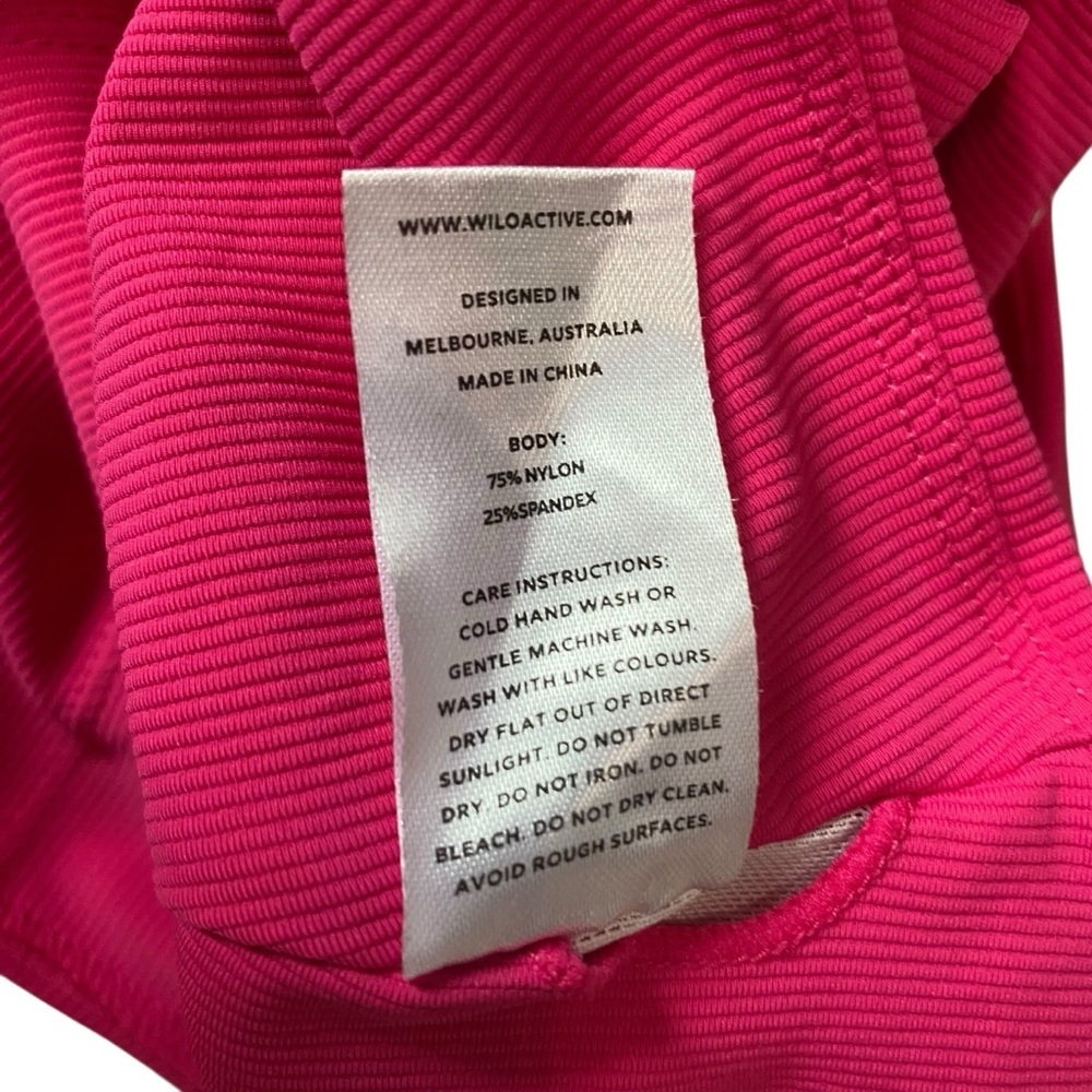Wilo Pink Colorblock Ribbed Crop Tank Top - Picture 4 of 4